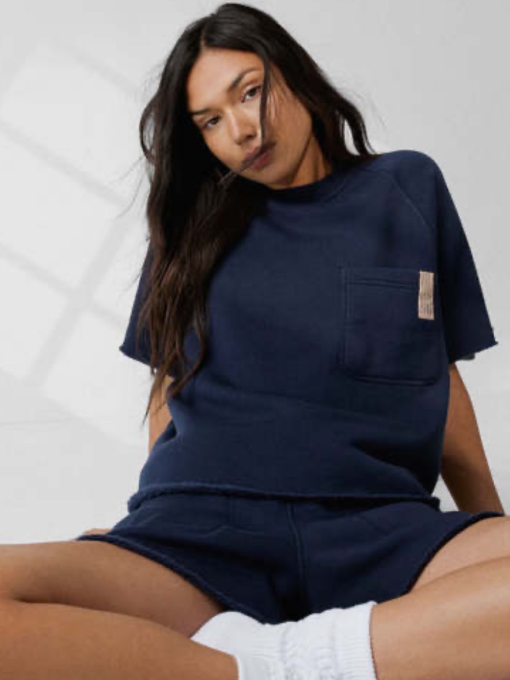Lunya- silksweats reversible short sleeve sweatshirt